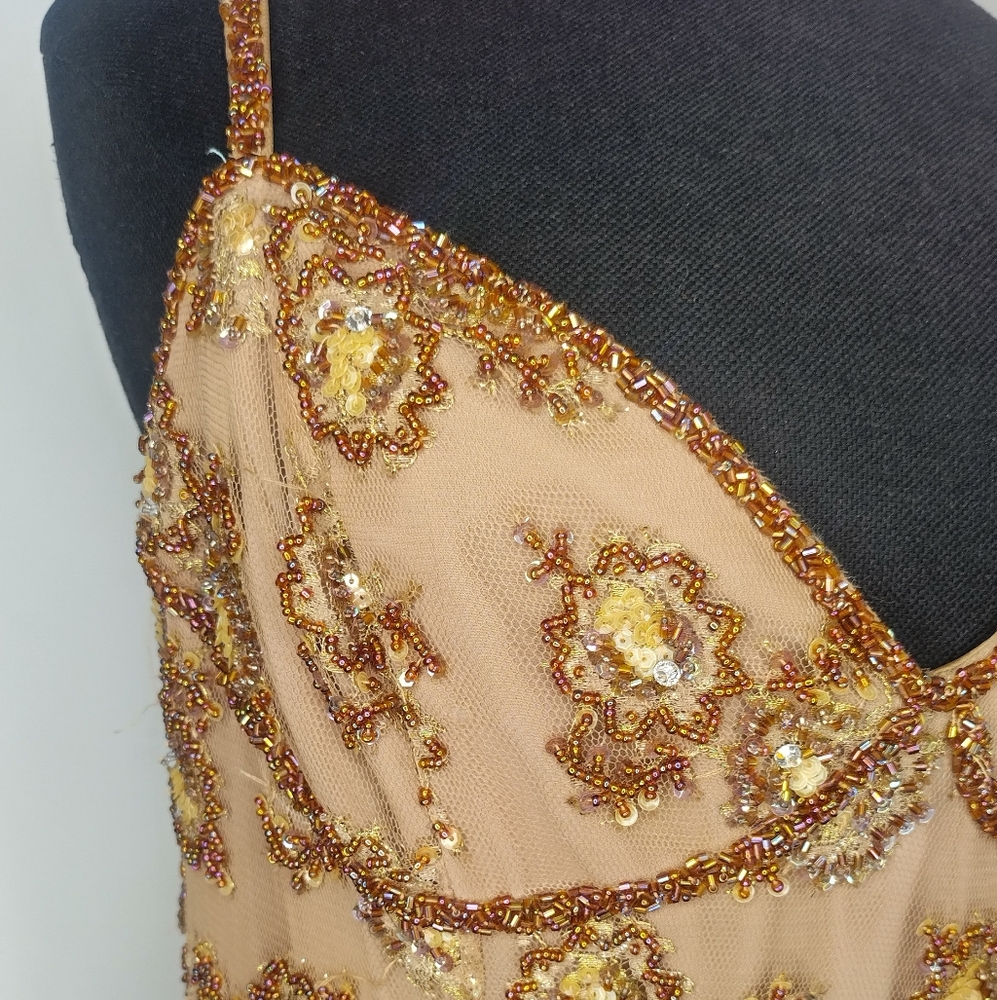 Jovani Beaded Elegant Gold Embellished Gown 12 - Picture 4 of 8